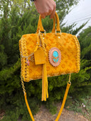 Mustard velvet Lv inspired