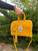 Mustard velvet Lv inspired