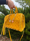 Mustard velvet Lv inspired