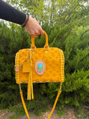 Mustard velvet Lv inspired