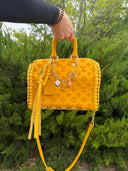 Mustard velvet Lv inspired