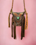 Phone pouch with authentic turquoise